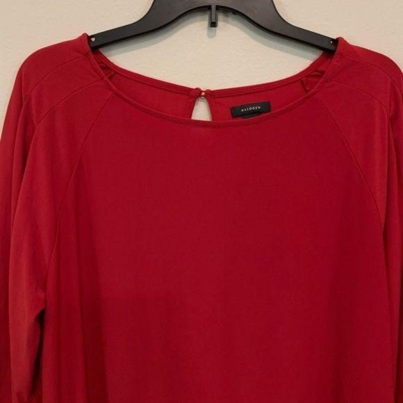 Halogen Red Flowy 3/4 Sleeve Shift Dress - Picture 7 of 11
